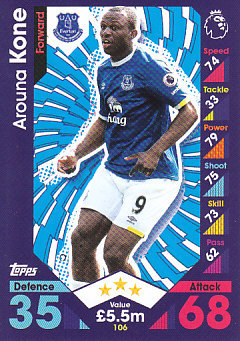 Arouna Kone Everton 2016/17 Topps Match Attax #106